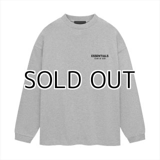 ESSENTIALS Jersey Crewneck T-Shirt (Signature) Light Heather Gray