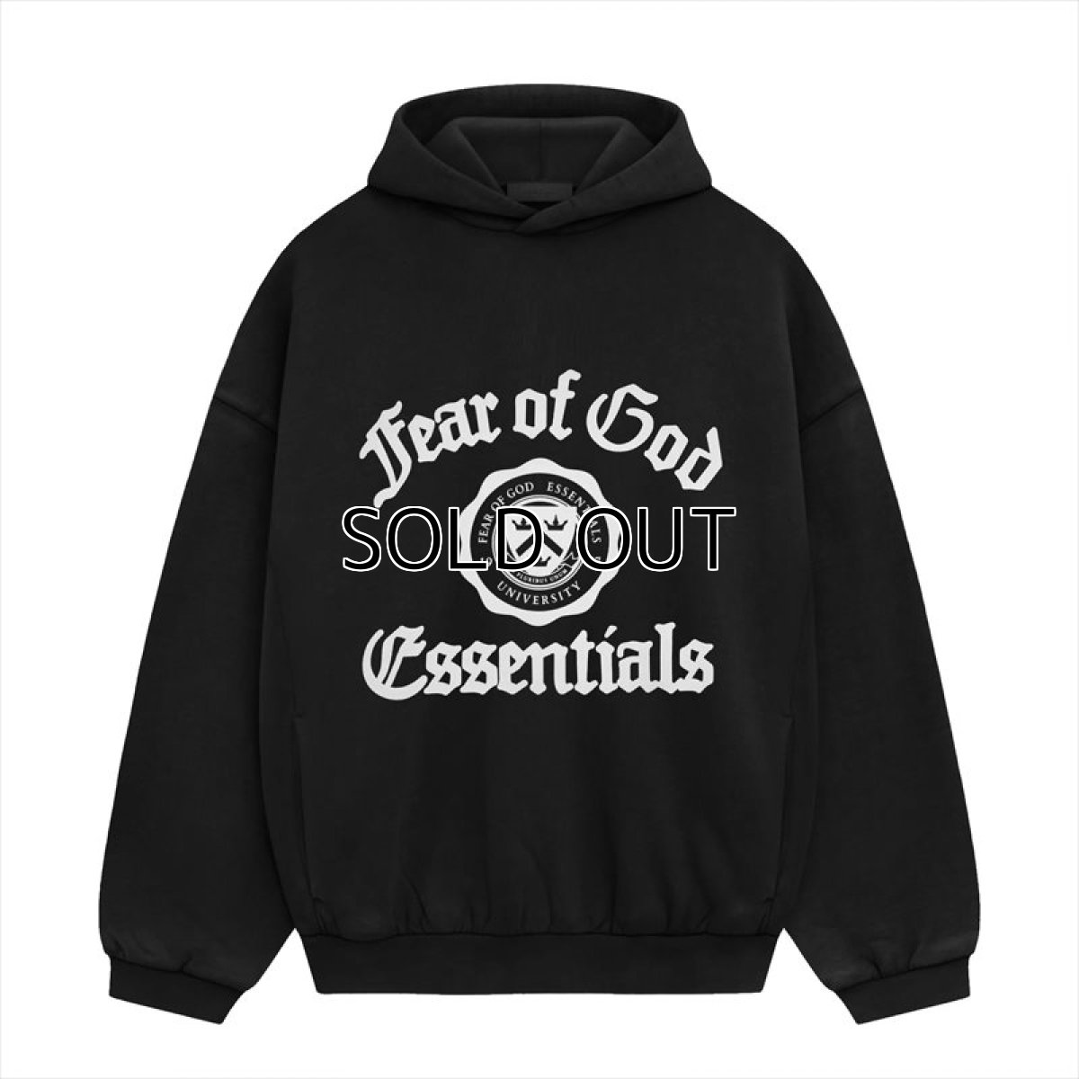 画像1: ESSENTIALS Heavy Fleece Vintage Shrunken Hoodie (Old English Shield) (1)