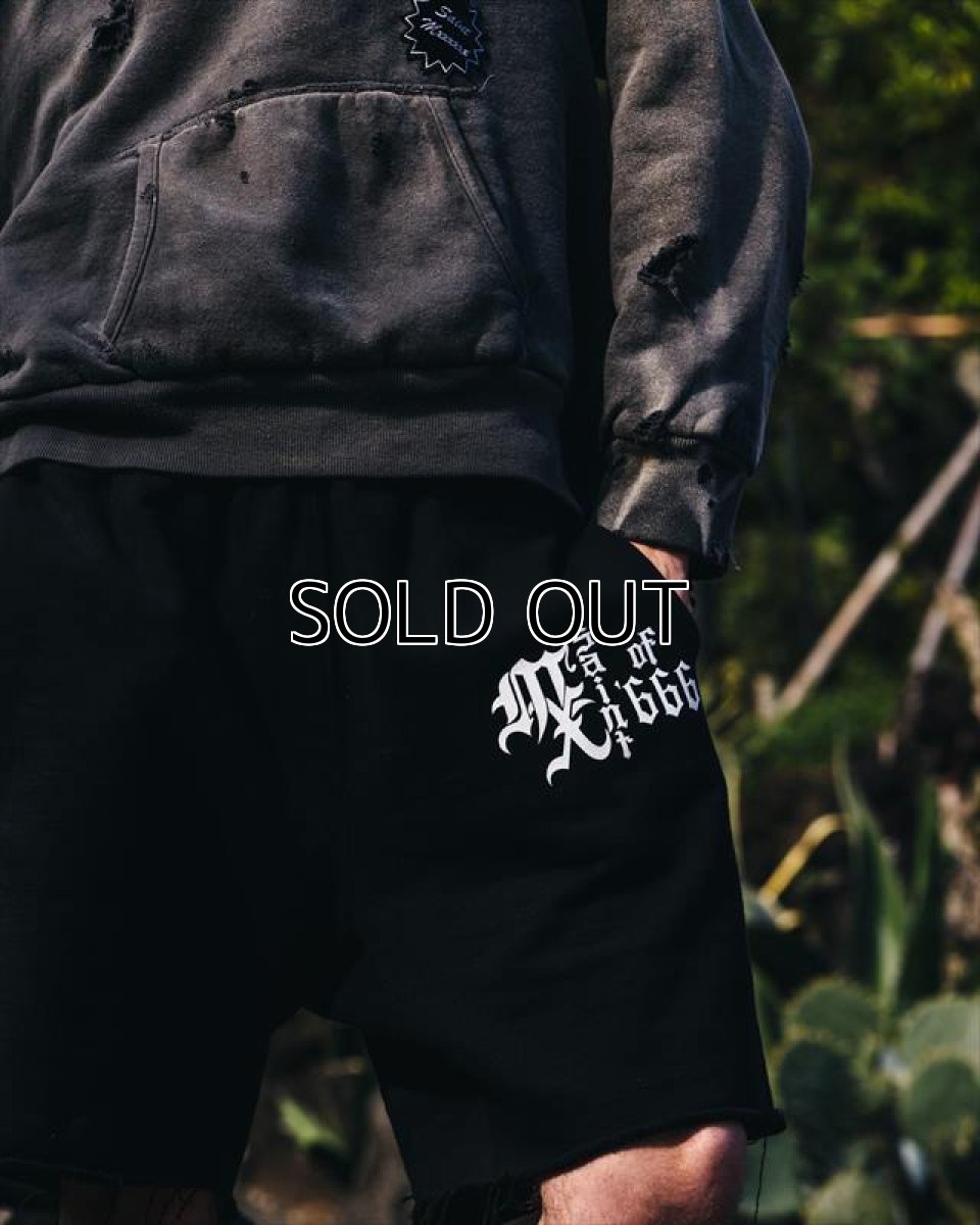 画像2: ©SAINT Mxxxxxx SWEAT SHORTS MX666 Black (スウェットショーツ) (2)