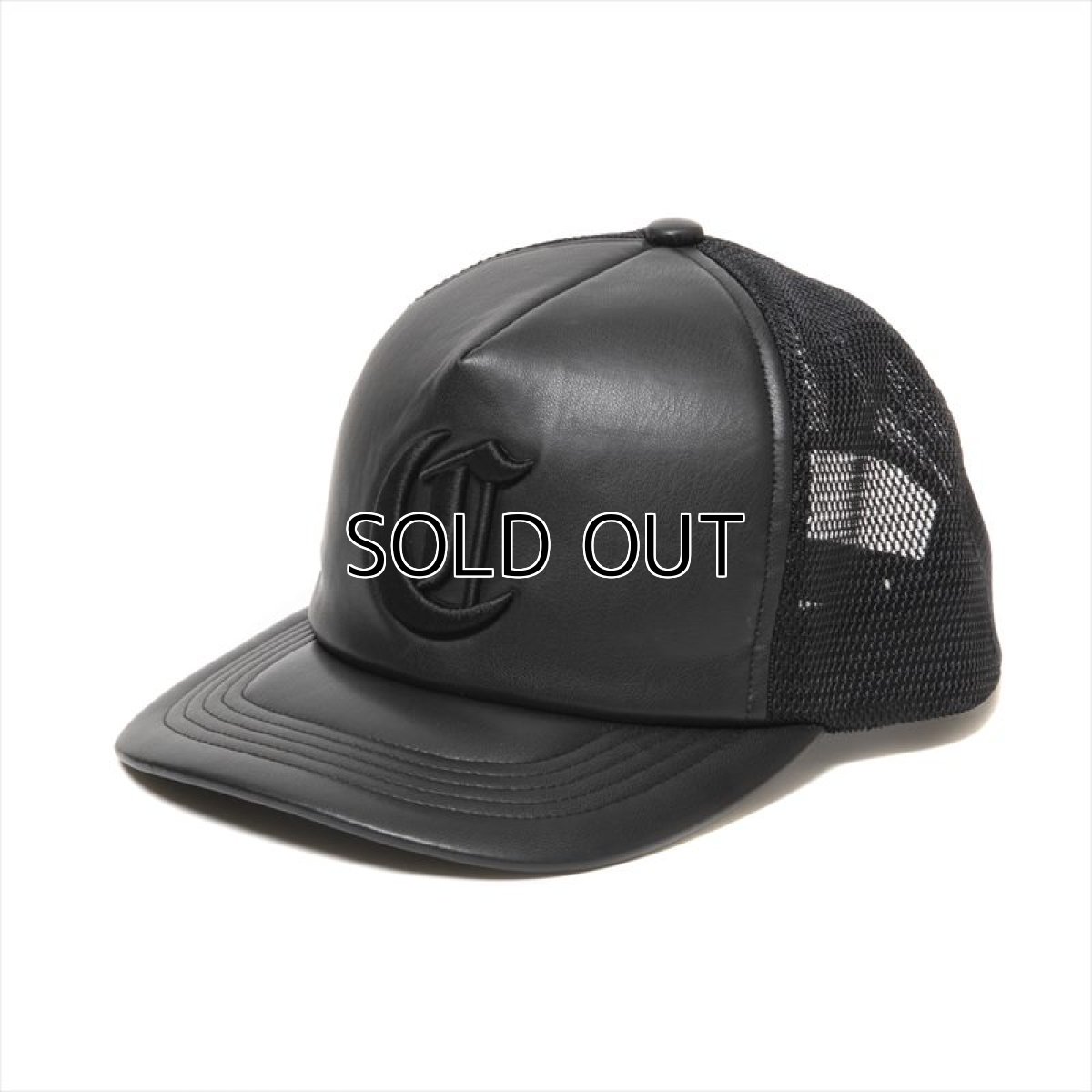 画像1: COOTIE PRODUCTIONS Faux Leather 5 Panel Mesh Cap (メッシュキャップ) (1)