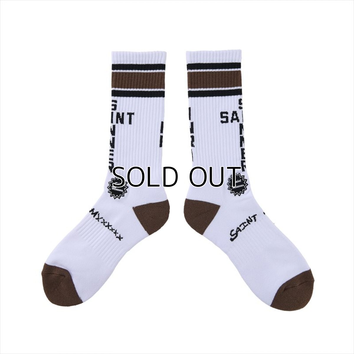 画像1: ©SAINT Mxxxxxx SOCKS SAINT SINNER Brown (ソックス) (1)