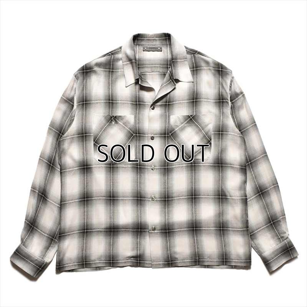 画像1: MINEDENIM R.Ombre Open Collar Shirt (チェックシャツ) (1)