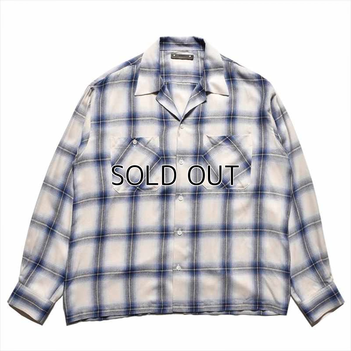 画像1: MINEDENIM R.Ombre Open Collar Shirt (チェックシャツ) (1)