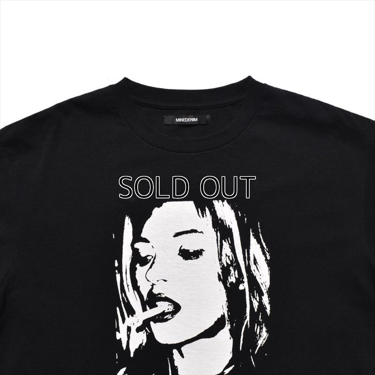 画像2: MINEDENIM Monochrome Two tone Face Crewneck T-Shirt (Tシャツ) (2)