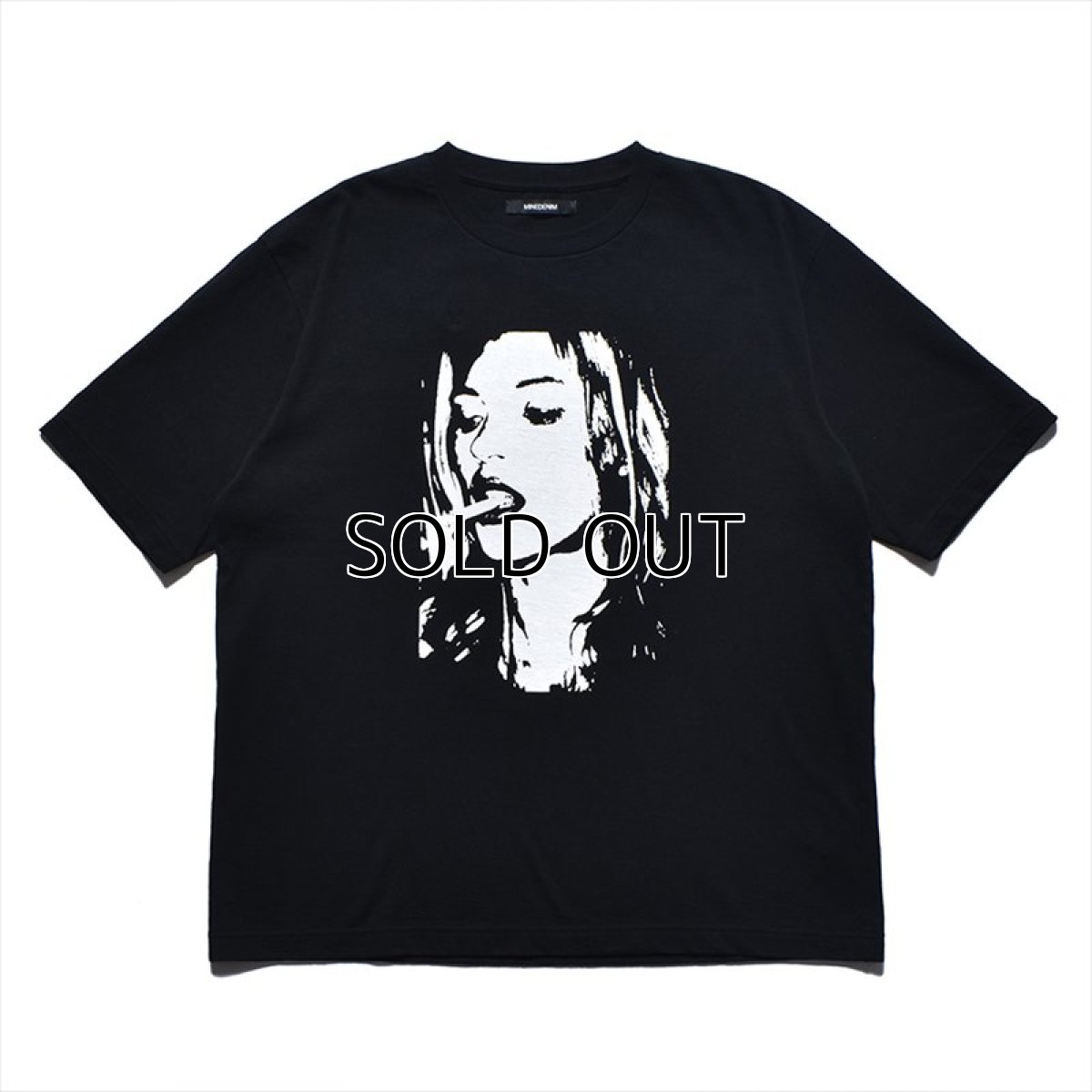 画像1: MINEDENIM Monochrome Two tone Face Crewneck T-Shirt (Tシャツ) (1)