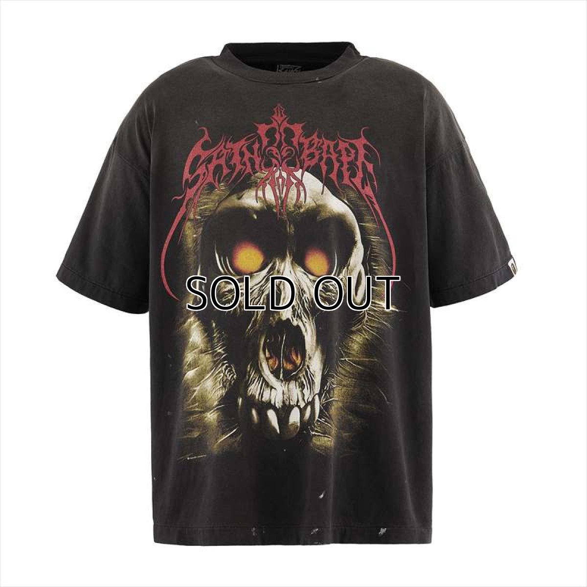 画像1: ©SAINT Mxxxxxx x A BATHING APE BAPE_SS TEE SAINT BAPE Black (Tシャツ) (1)
