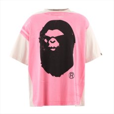 画像1: ©SAINT Mxxxxxx x A BATHING APE BAPE_SS TEE HANDPRINT White/Pink (Tシャツ) (1)