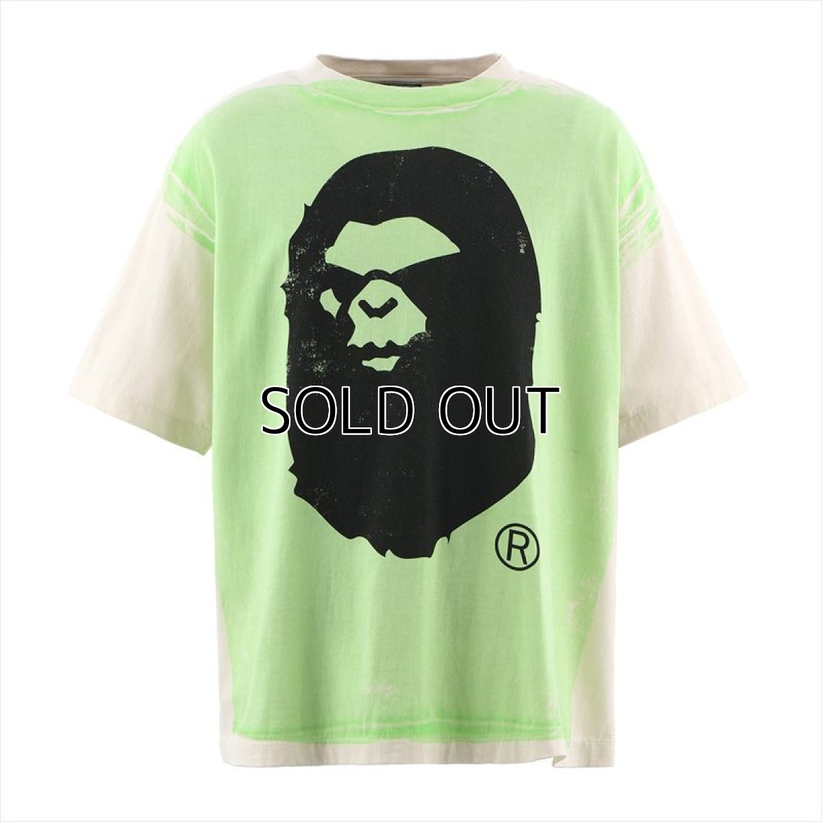画像1: ©SAINT Mxxxxxx x A BATHING APE BAPE_SS TEE HANDPRINT White/Green (Tシャツ) (1)