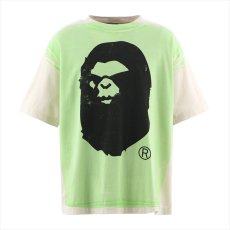 画像1: ©SAINT Mxxxxxx x A BATHING APE BAPE_SS TEE HANDPRINT White/Green (Tシャツ) (1)