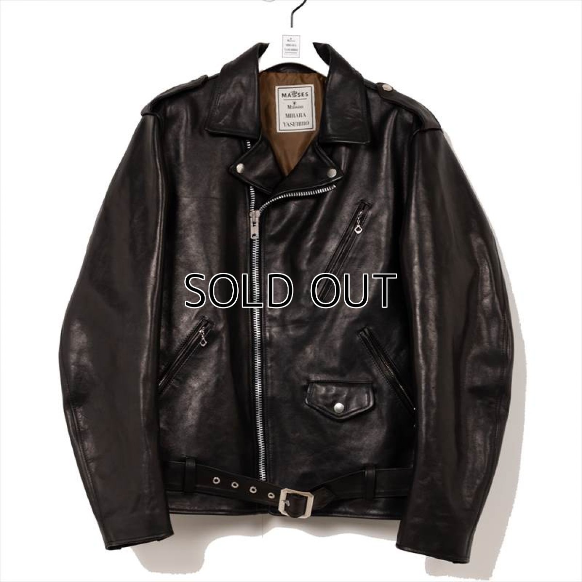 画像1: MASSES x Maison MIHARA YASUHIRO HORSE LEATHER DOUBLE ZIP JACKET VINTAGE MMY (ライダースジャケット) (1)