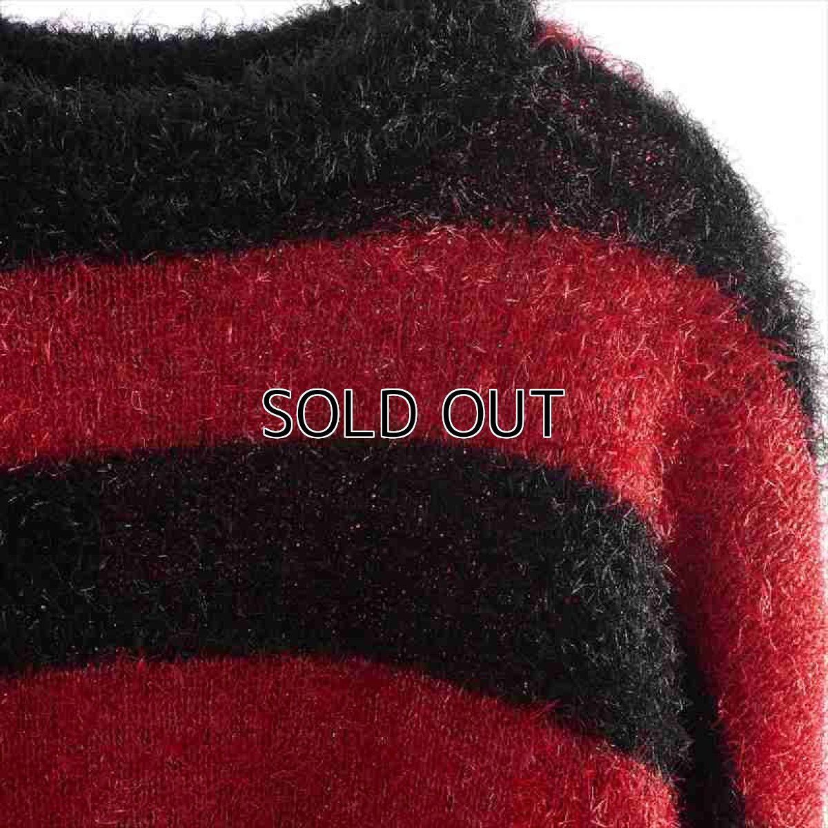 画像2: ©SAINT Mxxxxxx GLITTER BORDER Black/Red (ボーダーニットセーター) (2)