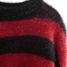 画像2: ©SAINT Mxxxxxx GLITTER BORDER Black/Red (ボーダーニットセーター) (2)