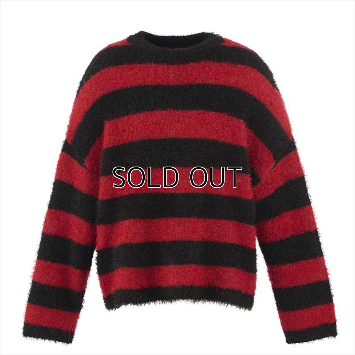 画像1: ©SAINT Mxxxxxx GLITTER BORDER Black/Red (ボーダーニットセーター) (1)