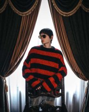 画像3: ©SAINT Mxxxxxx GLITTER BORDER Black/Red (ボーダーニットセーター) (3)