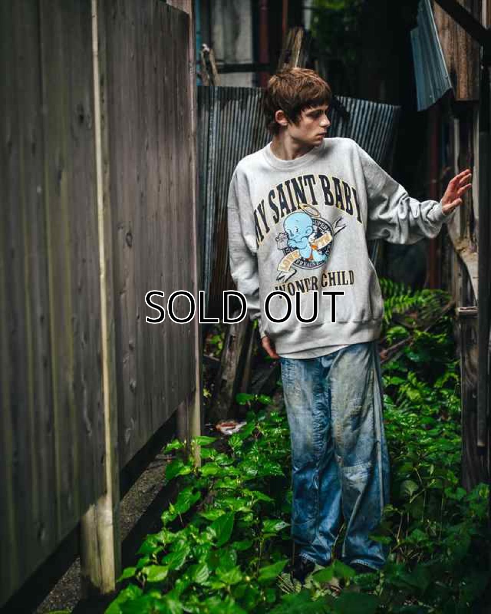 画像2: ©SAINT Mxxxxxx CRW NECK SWT BABY MICAHEL Gray (スウェット) (2)