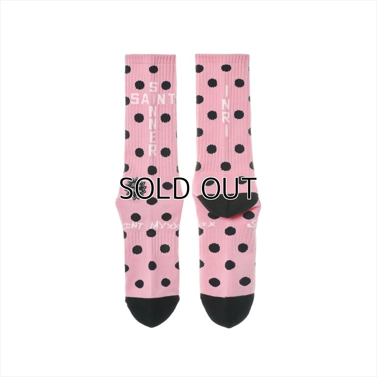 画像2: ©SAINT Mxxxxxx SOCKS DOT Pink/Black (ソックス) (2)