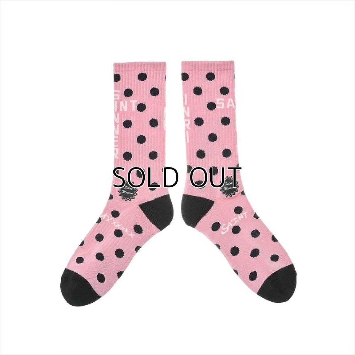 画像1: ©SAINT Mxxxxxx SOCKS DOT Pink/Black (ソックス) (1)