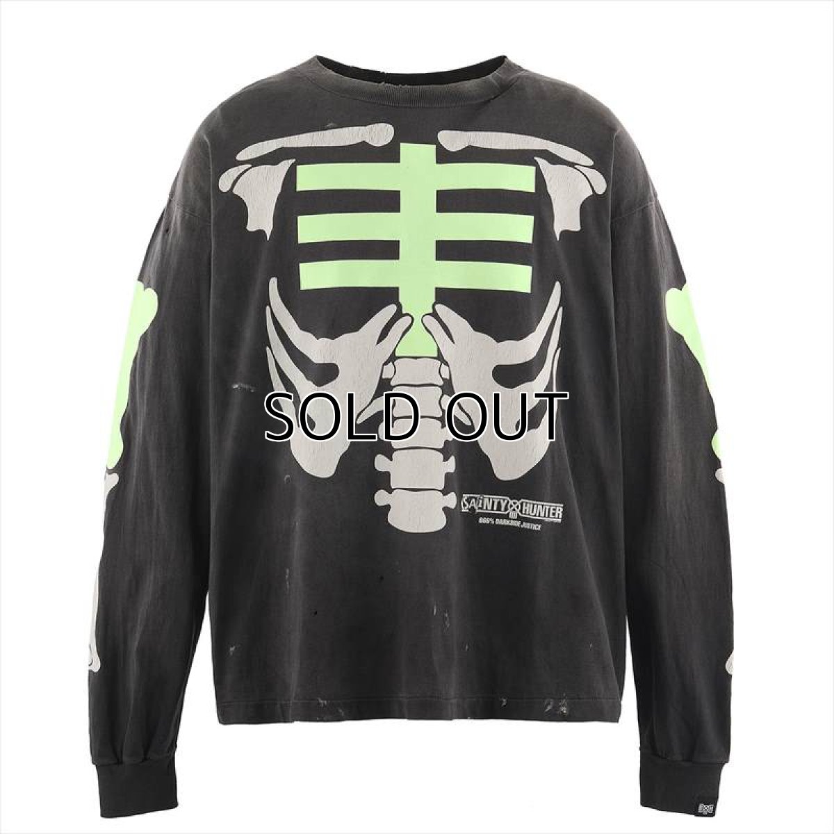 画像2: ©SAINT Mxxxxxx x BOUNTY HUNTER BH_LS T-SHIRT BONE Black (ロングスリーブTシャツ) (2)