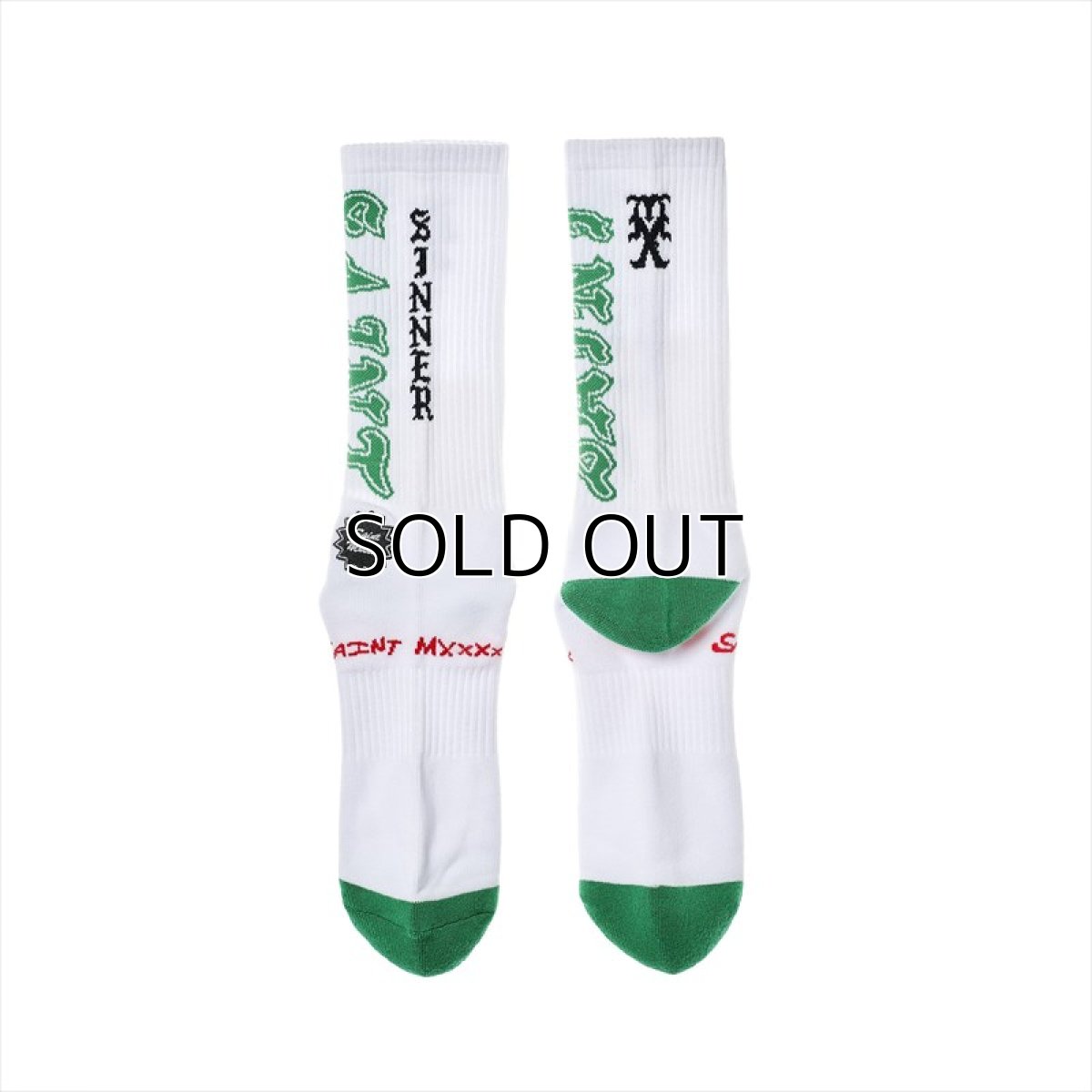 画像2: ©SAINT Mxxxxxx SOCKS SAINT White/Green (ソックス) (2)