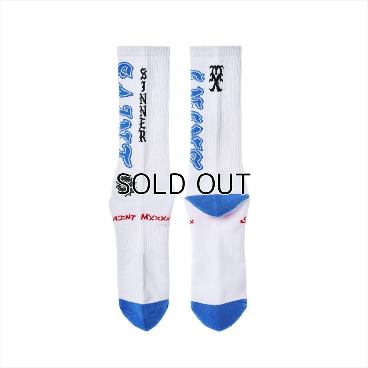 画像2: ©SAINT Mxxxxxx SOCKS SAINT White/Blue (ソックス) (2)