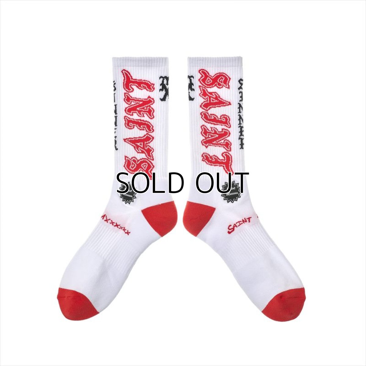 画像1: ©SAINT Mxxxxxx SOCKS SAINT White/Red (ソックス) (1)