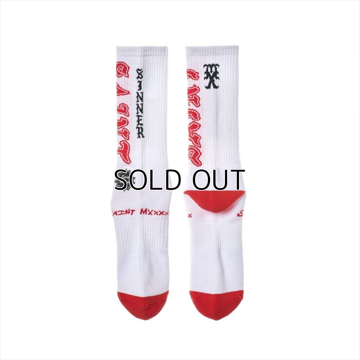 画像2: ©SAINT Mxxxxxx SOCKS SAINT White/Red (ソックス) (2)