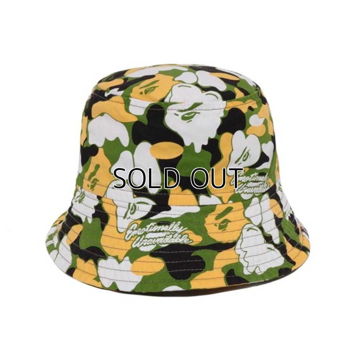 画像1: EMOTIONALLY UNAVAILABLE x A BATHING APE EU BAPE ALOHA BUCKET HAT Green (バケットハット) (1)