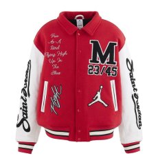 画像1: JORDAN BRAND × ©SAINT MXXXXXX (TIME) CAPSULE MJ SM VARSITY JKT RED/White (スタジャン) (1)