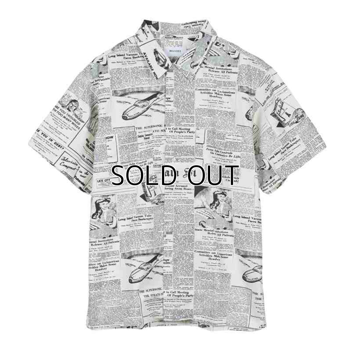 画像1: MASSES News Paper S/S Shirt (ニュースペーパーシャツ) (1)