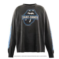 画像1: ©SAINT Mxxxxxx x THE ROLLING STONES TRS_LS T-SHIRT FIRE Black (ロングTシャツ) (1)