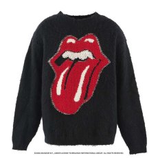 画像1: ©SAINT Mxxxxxx x THE ROLLING STONES TRS_CRW N KNIT LIPS & TOHGUE Black (モヘアニット) (1)