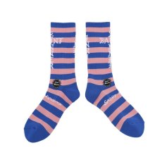 画像1: ©SAINT Mxxxxxx SOCKS BORDER Blue/Pink (ソックス) (1)