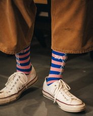 画像3: ©SAINT Mxxxxxx SOCKS BORDER Blue/Pink (ソックス) (3)