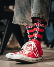画像3: ©SAINT Mxxxxxx SOCKS BORDER Black/Red (ソックス) (3)