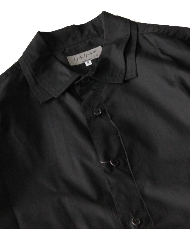 YOHJI YAMAMOTO 2枚襟環縫いBig Broad Shirt (Black)
