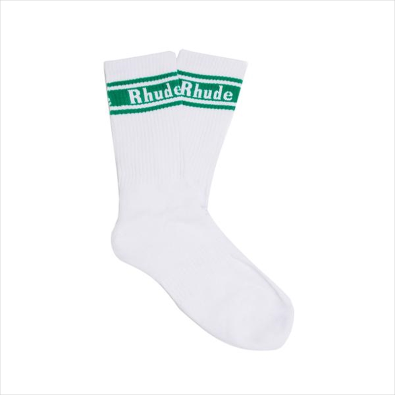 RHUDE Socks Green Stripe