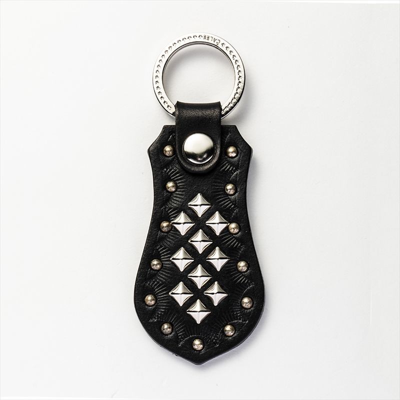 CALEE Studs Leather Key Holder