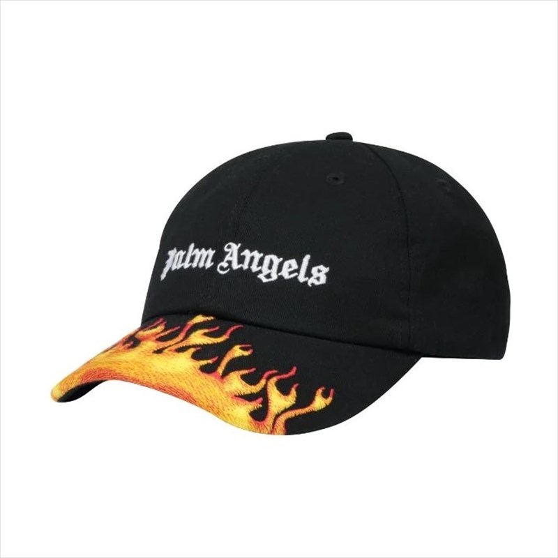 Palm Angels BURNING HEAD CAP BLACK 黒 | hartwellspremium.com
