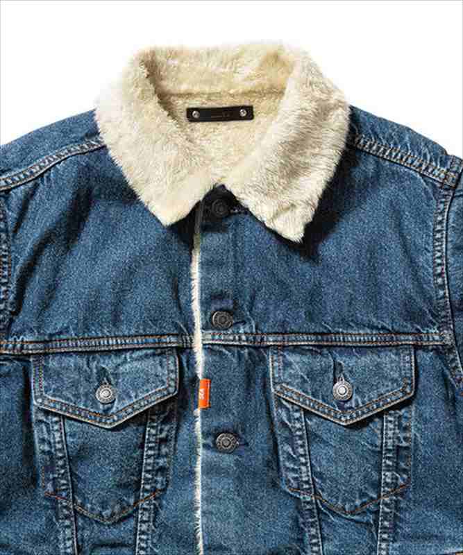 MINEDENIM マインデニム ジャケット WIND AND SEA ウィンダンシー ウォッシュ加工 デニム ボア ランチジャケット Denim Boa GJKT 20AW インディゴ ブルー 2 アウター ブルゾン 日本製 【メンズ】