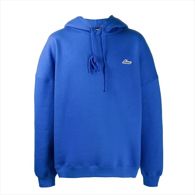 WE11DONE Blue WD Embroidered Logo Hoodie