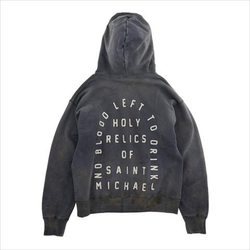 SAINTMICHAEL HOODIE FELT / YELxNVY XL