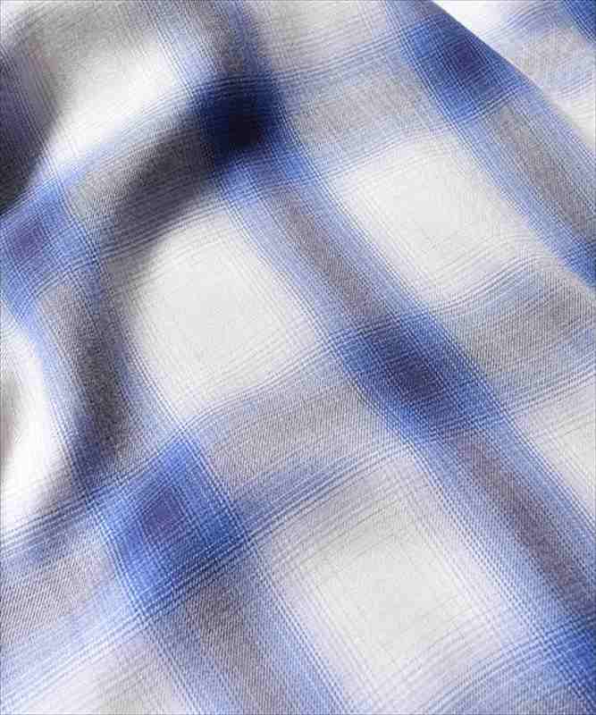 MINEDENIM x CDL Rayon Ombre Check Loose Work Shirt (Blue)
