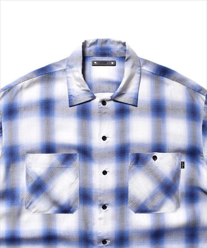 MINEDENIM x CDL Rayon Ombre Check Loose Work Shirt (Blue)