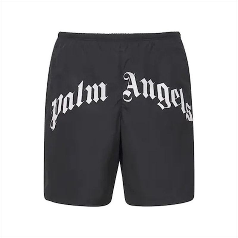 PALM ANGELS Curved Logo Swim Shorts
