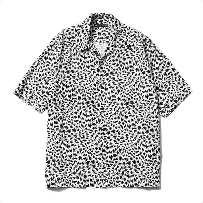 画像1: MINEDENIM CD Leopard Denim S/S Open Collar Shirt  (1)