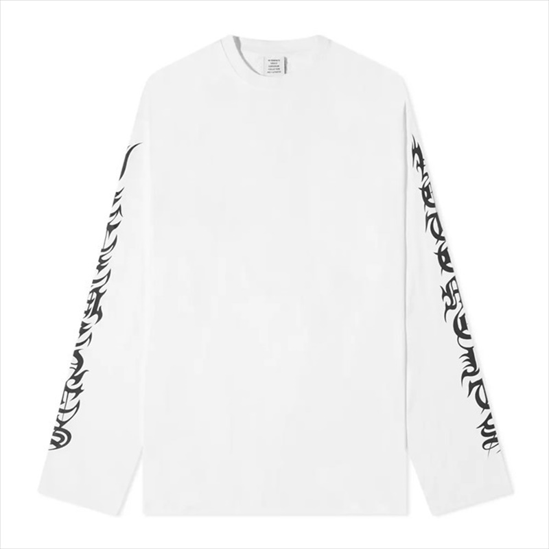 VETEMENTS Gothic Logo Long Sleeve T-Shirt (White/Black)