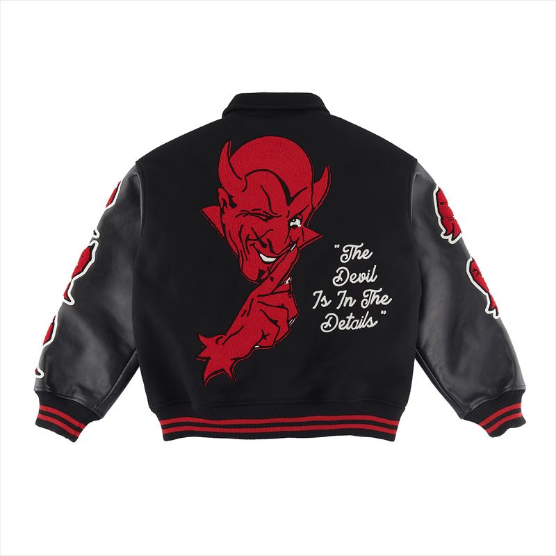 SAINT Mxxxxxx Varsity jacket Devil M Black