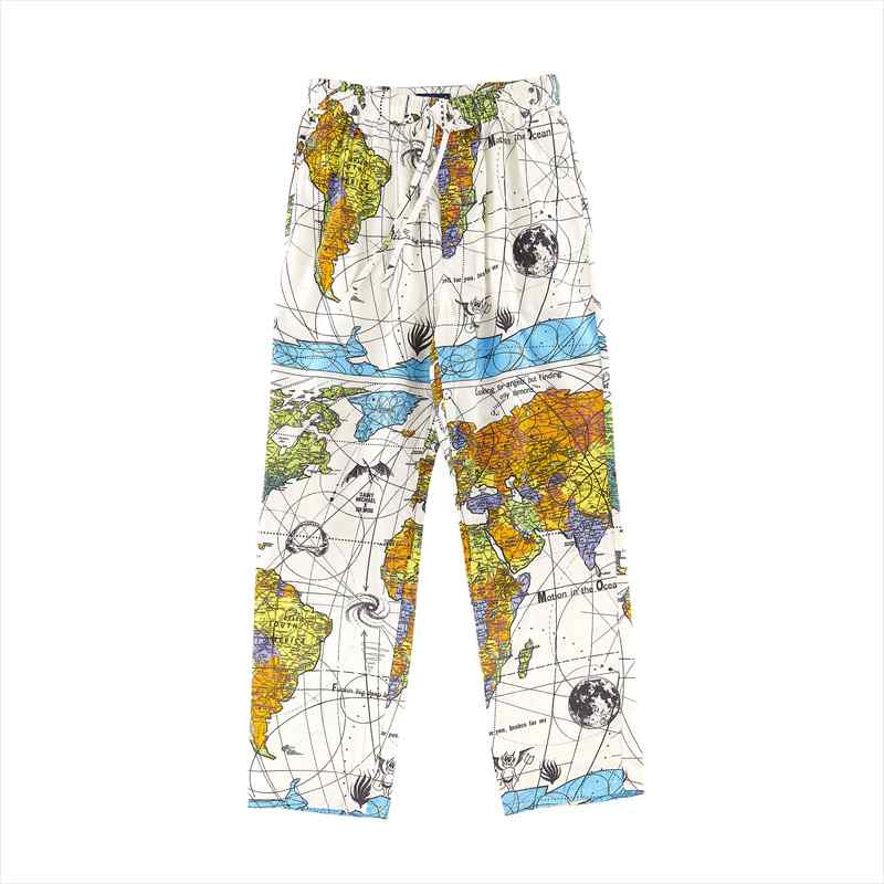SAINT Mxxxxxx Dr.Woo Pajama Pants World Map White