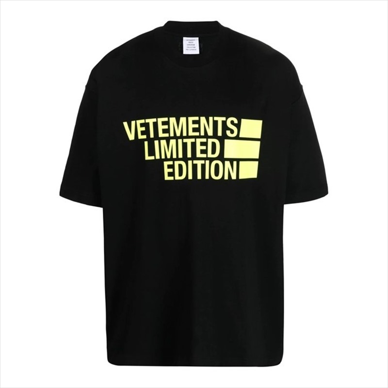 VETEMENTS Big Logo Limited Edition T-Shirt (Black/Neon Yellow)