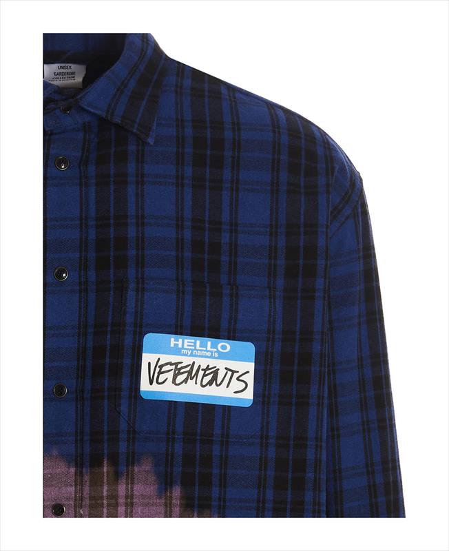 VETEMENTS ヴェトモン MY NAME IS VETEMENTS SLEEVELESS FLANNEL SHIRT マイネームイズヴェトモン ノースリーブ チェック ネルシャツ ベージュ UE52SH280W